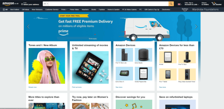 amazon online high peak web design